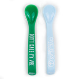 Vertical orientation of Don't kale my vibe and give peas a chance Spoons