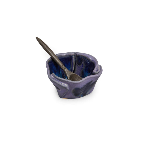 Tiny Pot with Spoon Blue