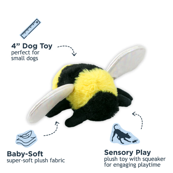Plush Bee Squeaker Toy 5"