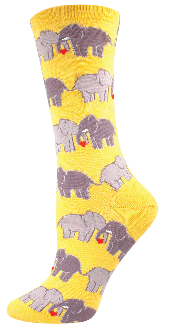 Yellow Elephant Love Sock