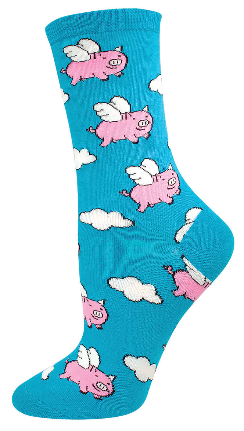 Blue When Pigs Fly Sock