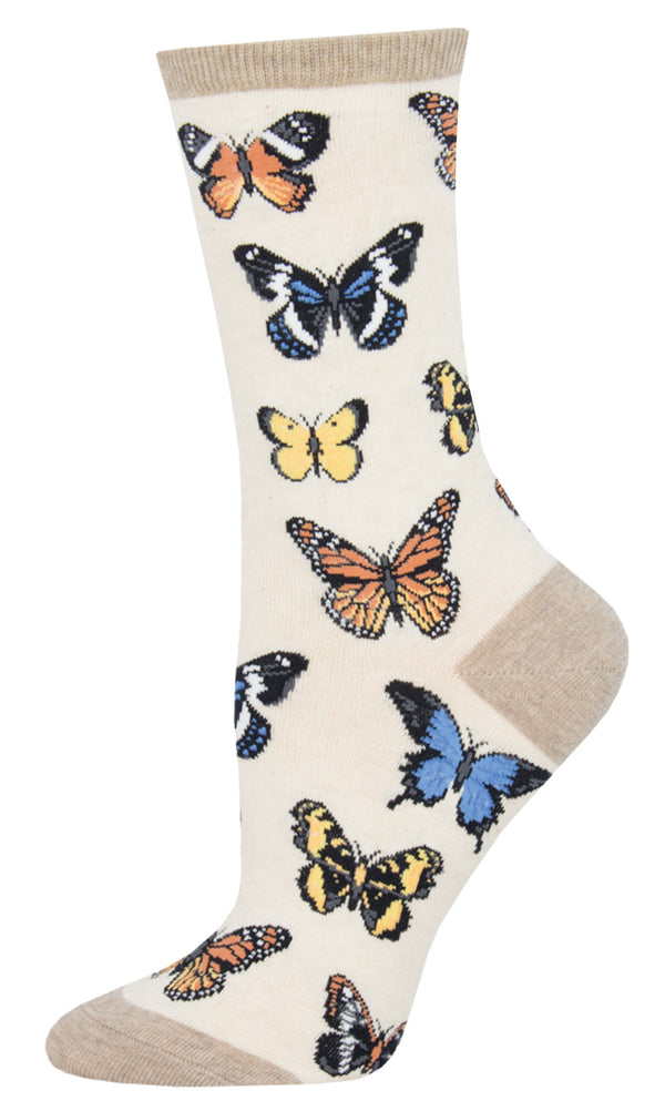 Ivory Butterfly Sock