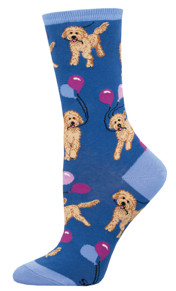 Blue Doodle Party Sock