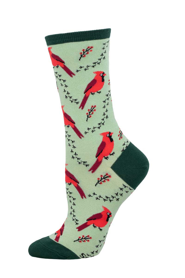 Mint Cardinal Tracks Sock