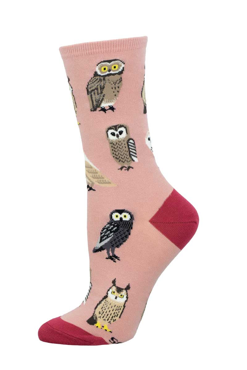 Pink Parliament of Owls Sock