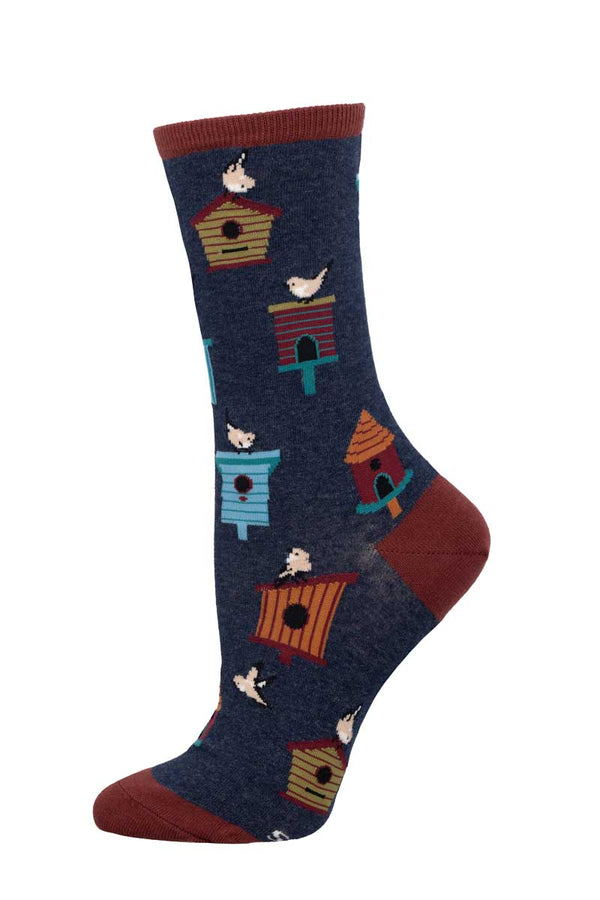 Navy Birdhouse Sock