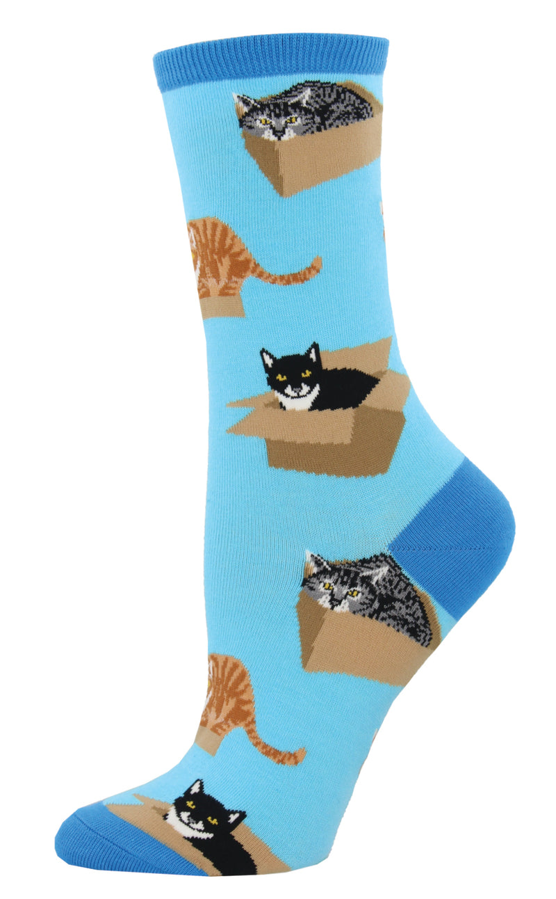 Azure Cat in A Box Sock