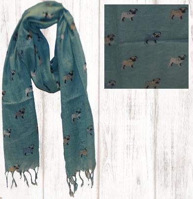 Turq Pug Scarf - Moose Mountain Trading Co.