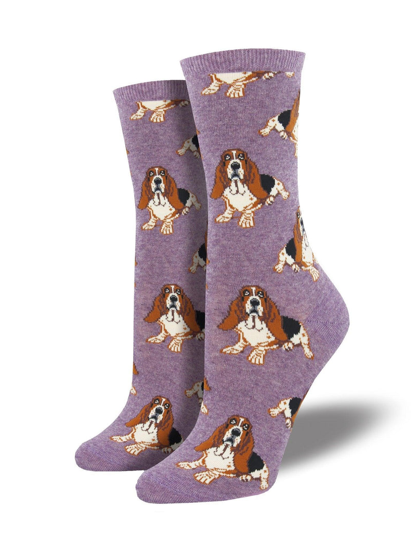 Purple sock with adorable hound dogs