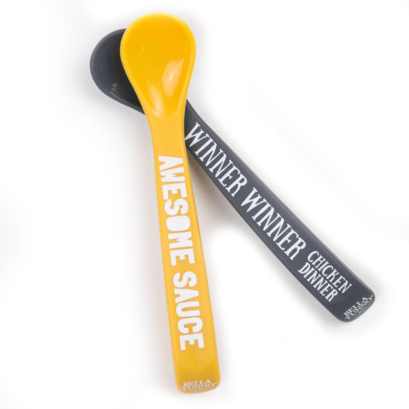 Crossed orientation of Winner Winner Chicken Dinner and Awesome Sauce Spoons