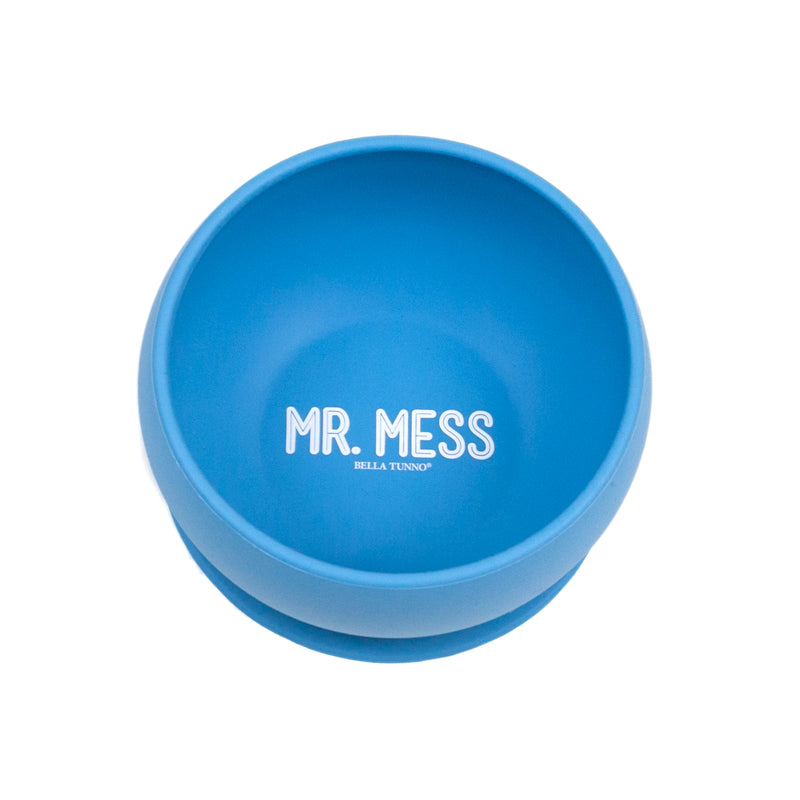 Top View of Bella Tunno bowl with Mr. Mess saying