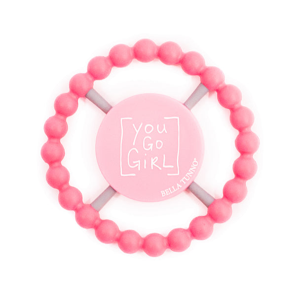 Pink Teether with you go girl saying