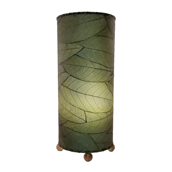 Cocoa Leaf Cylinder Green Lamp - Moose Mountain Trading Co.