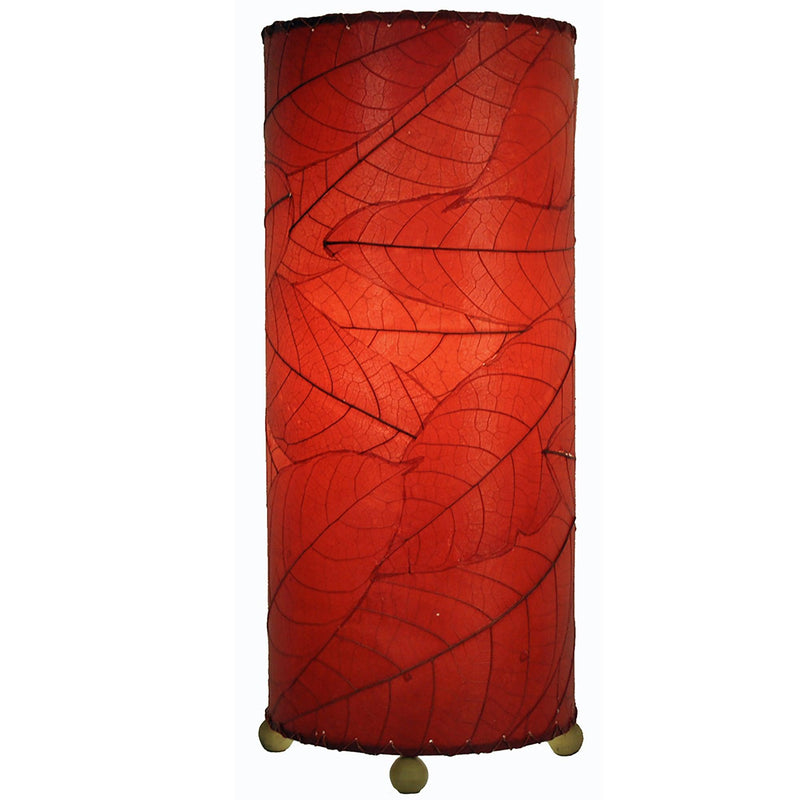 Cocoa Leaf Cylinder Red Lamp - Moose Mountain Trading Co.