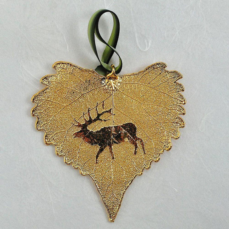Gold Elk Cottonwood Ornament - Moose Mountain Trading Co.