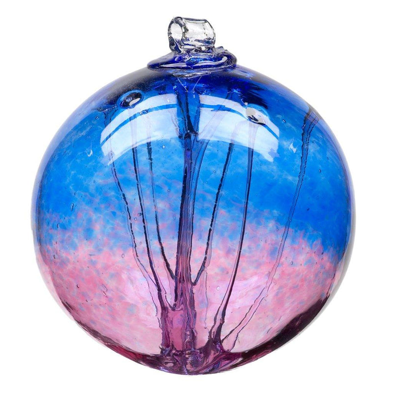 6" Cobalt & Pink Olde English Witch Ball