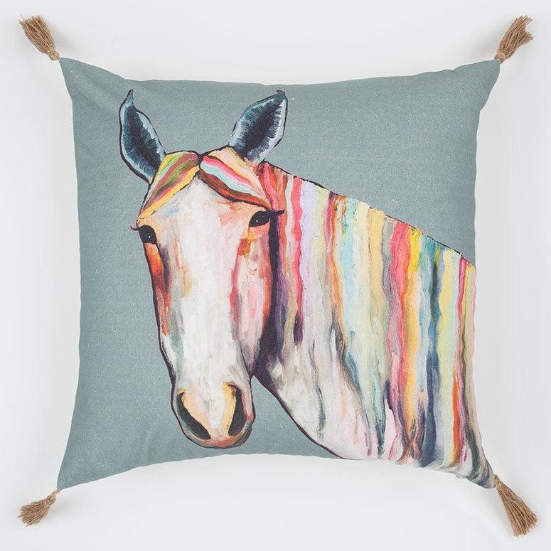 Horse on Gray Pillow - Moose Mountain Trading Co.