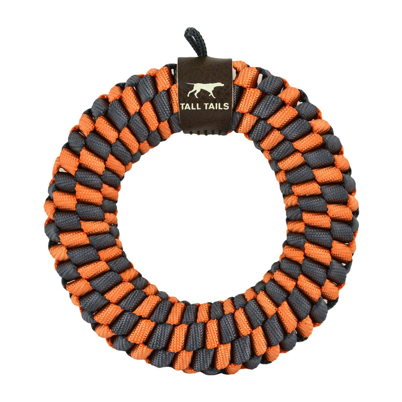 Orange & Charcoal Braided Ring 6"