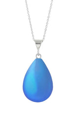 Blue Frosted Small Drop Pendant