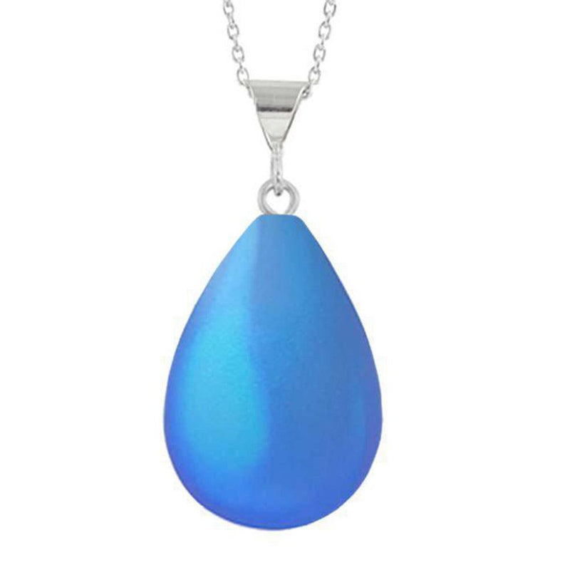 Blue Frosted Small Drop Pendant - Moose Mountain Trading Co.