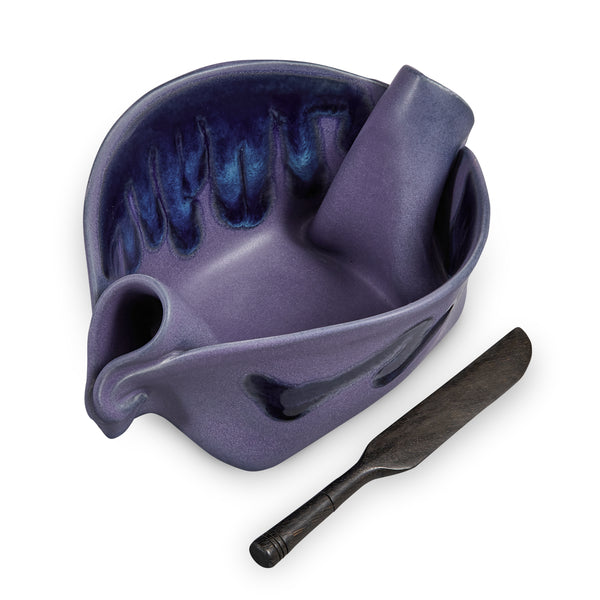 Pinch Pot with Knife Blue