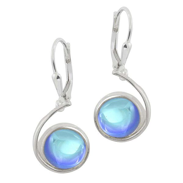 Polished Blue Wave Earring