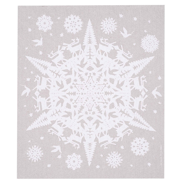 Dishcloth Papercut Grey & White