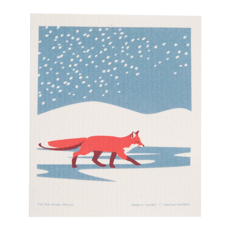 Dishcloth Fox in Snow
