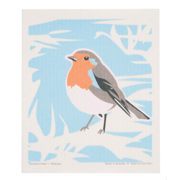 Dishcloth European Robin