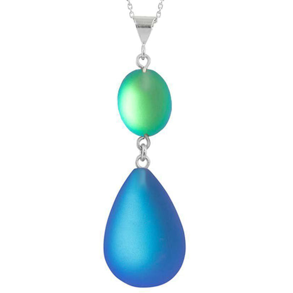 Frosted Blue/Green Double Drop