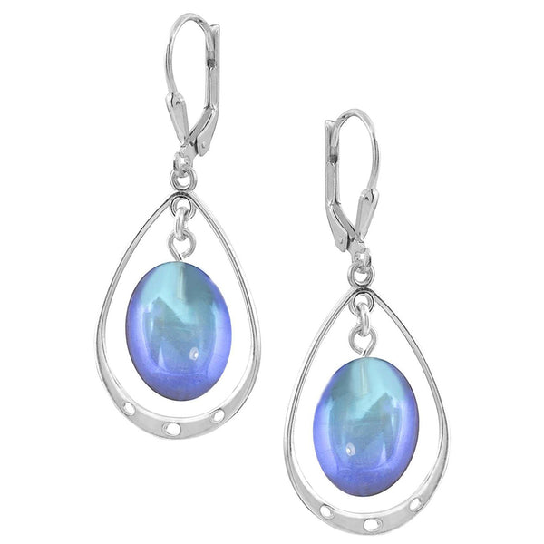 Blue Oval Earring