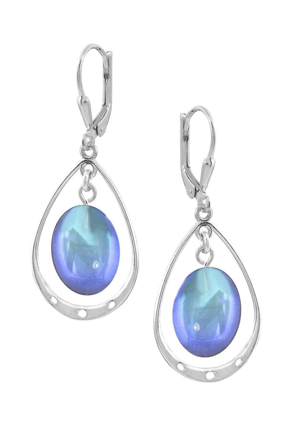 Blue Oval Earring