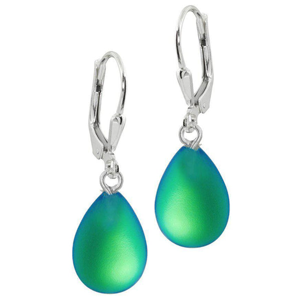 Green Frosted Drop Earring