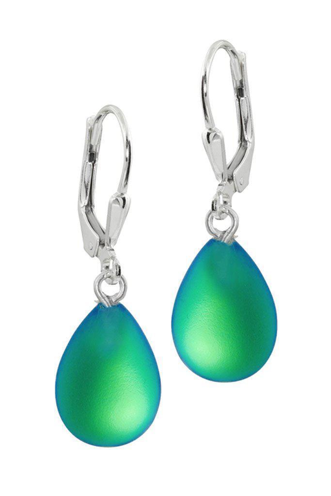 Green Frosted Drop Earring