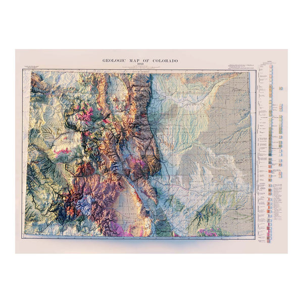 Colorado 1913 Relief Map 18" x 24"