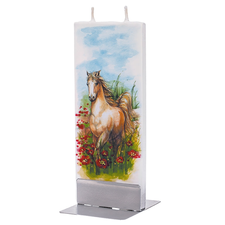 Horse in Poppy Field Candle