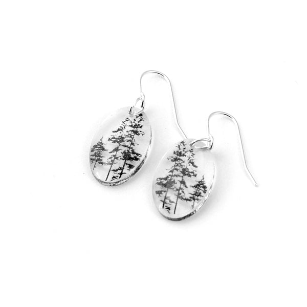 Small Oval Forest Earrings
