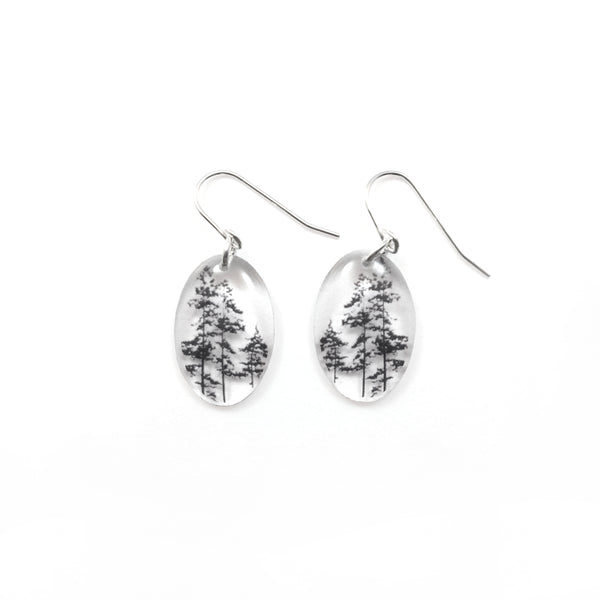 Small Oval Forest Earrings