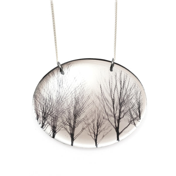 Mirror Oval Trees Necklace