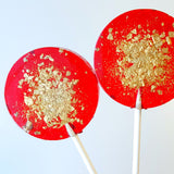 Passion Fruit Red & Gold Lollipop