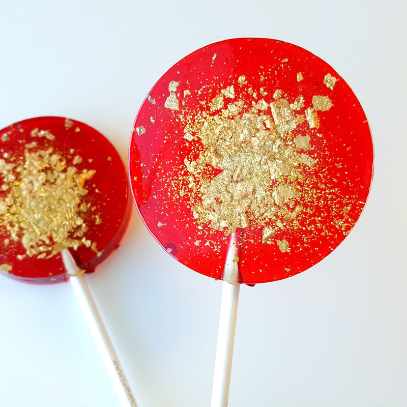 Passion Fruit Red & Gold Lollipop